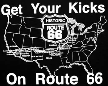 1Pc or Wholesale Lot 6 Pc Route 66 Screenprinted T Shirt Get Your Kicks (ETS66E) - Picture 1 of 1