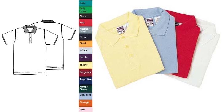 Wholesale 6 Pc Universal Boys Short Sleeve Pique Polo Shirts -White (# E09950) - Photo 1 sur 1