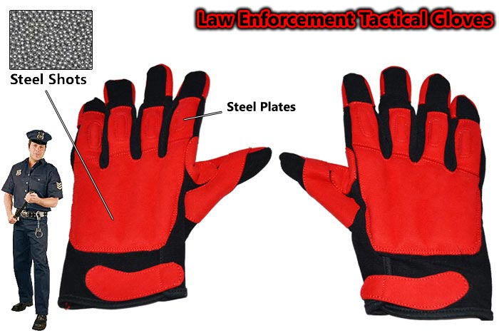 Large Law Enforcement Red & Made Sap Gloves, SNG-203-AM